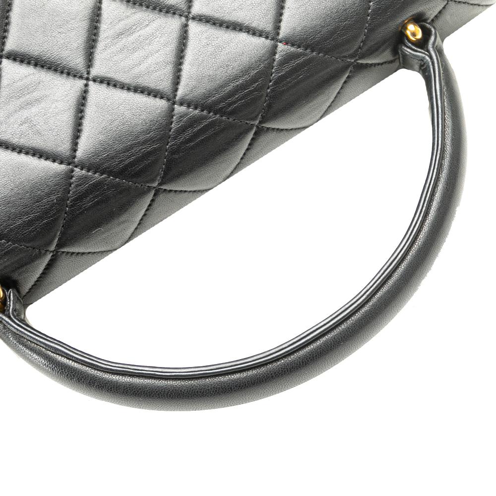 Black Leather Chanel Flap Bag
