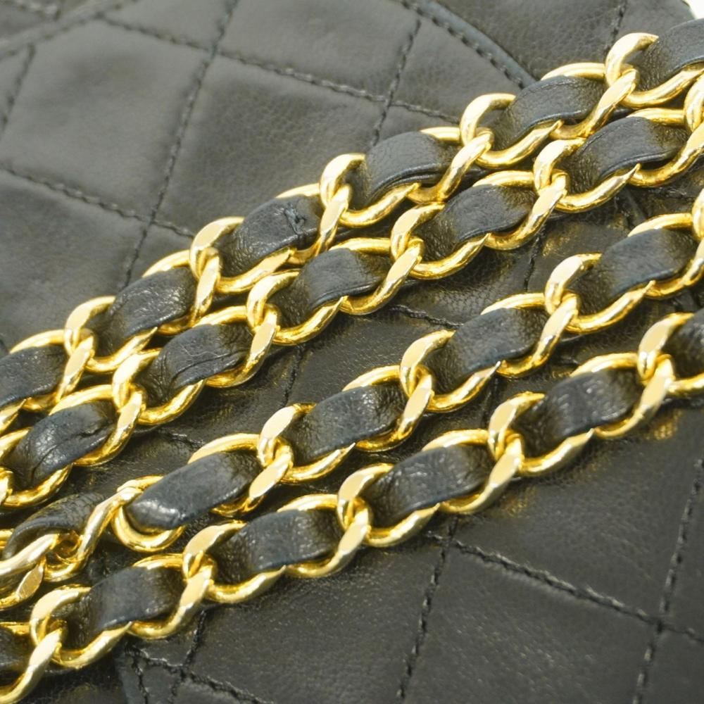 Black Leather Chanel Flap Bag