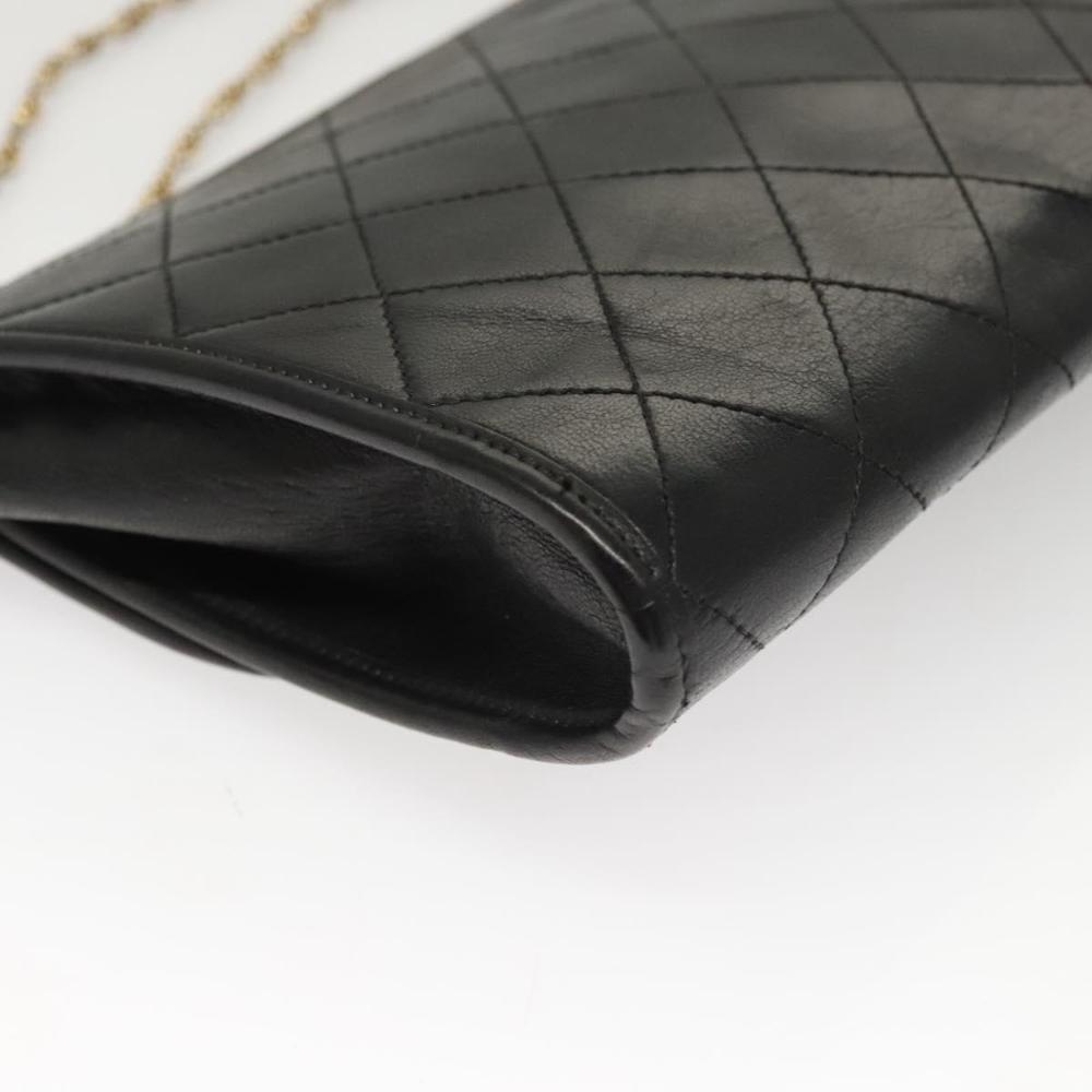 Black Leather Chanel Shoulder Bag
