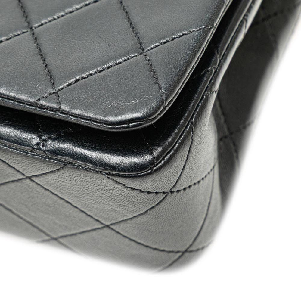 Black Leather Chanel Flap Bag