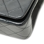 Black Leather Chanel Flap Bag