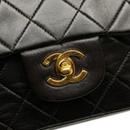Black Leather Chanel Flap Bag