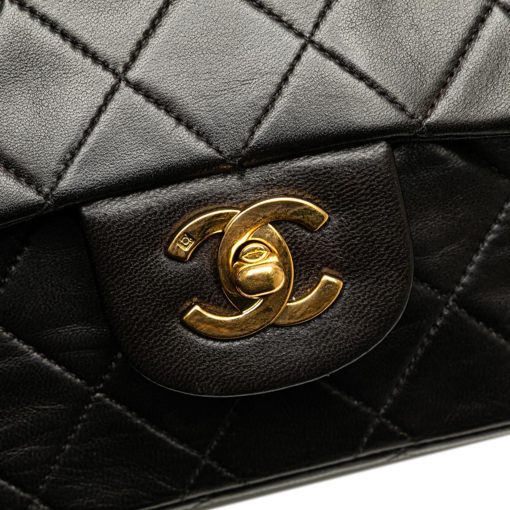 Black Leather Chanel Flap Bag