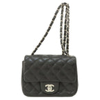 Black Leather Chanel Shoulder Bag