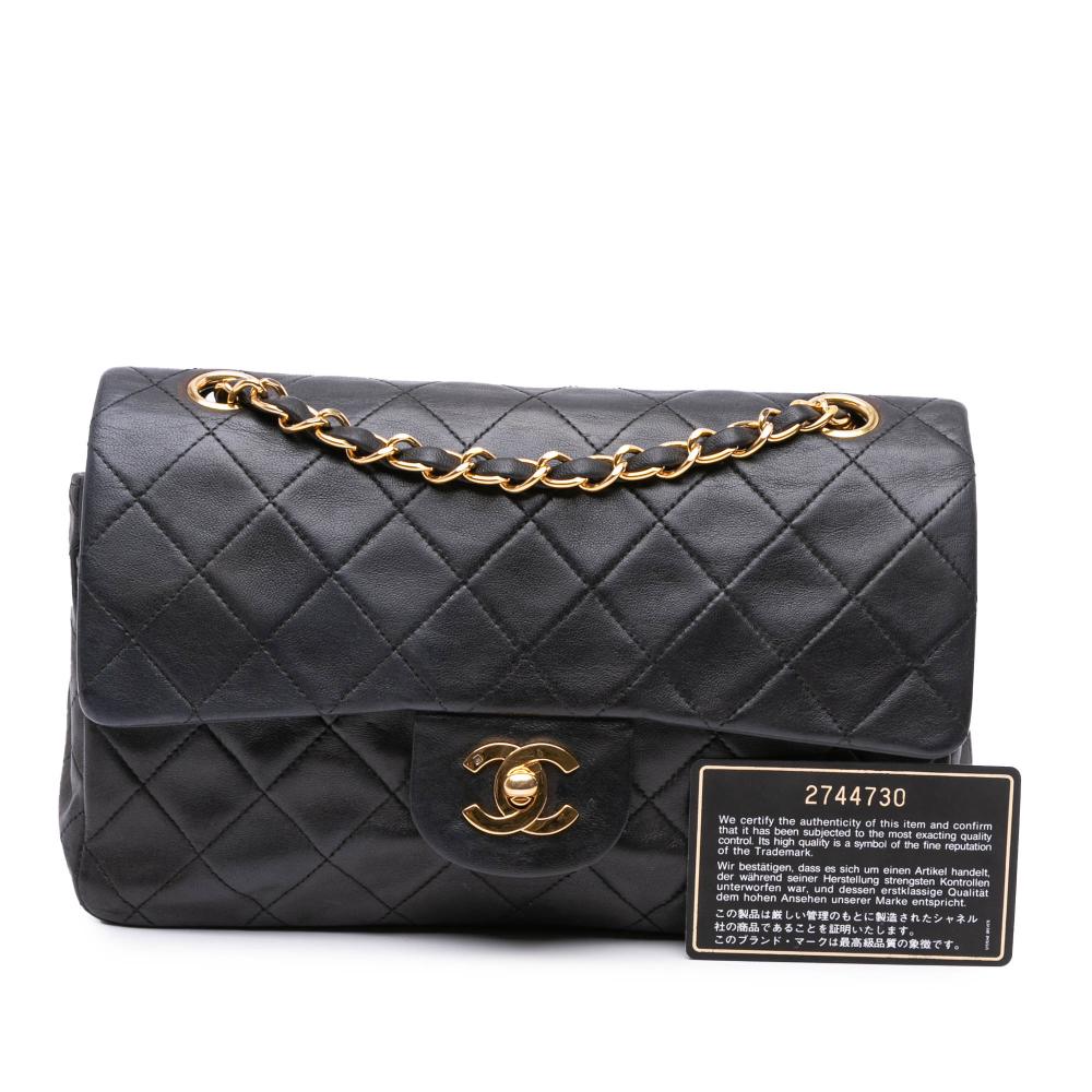 Black Leather Chanel Flap Bag