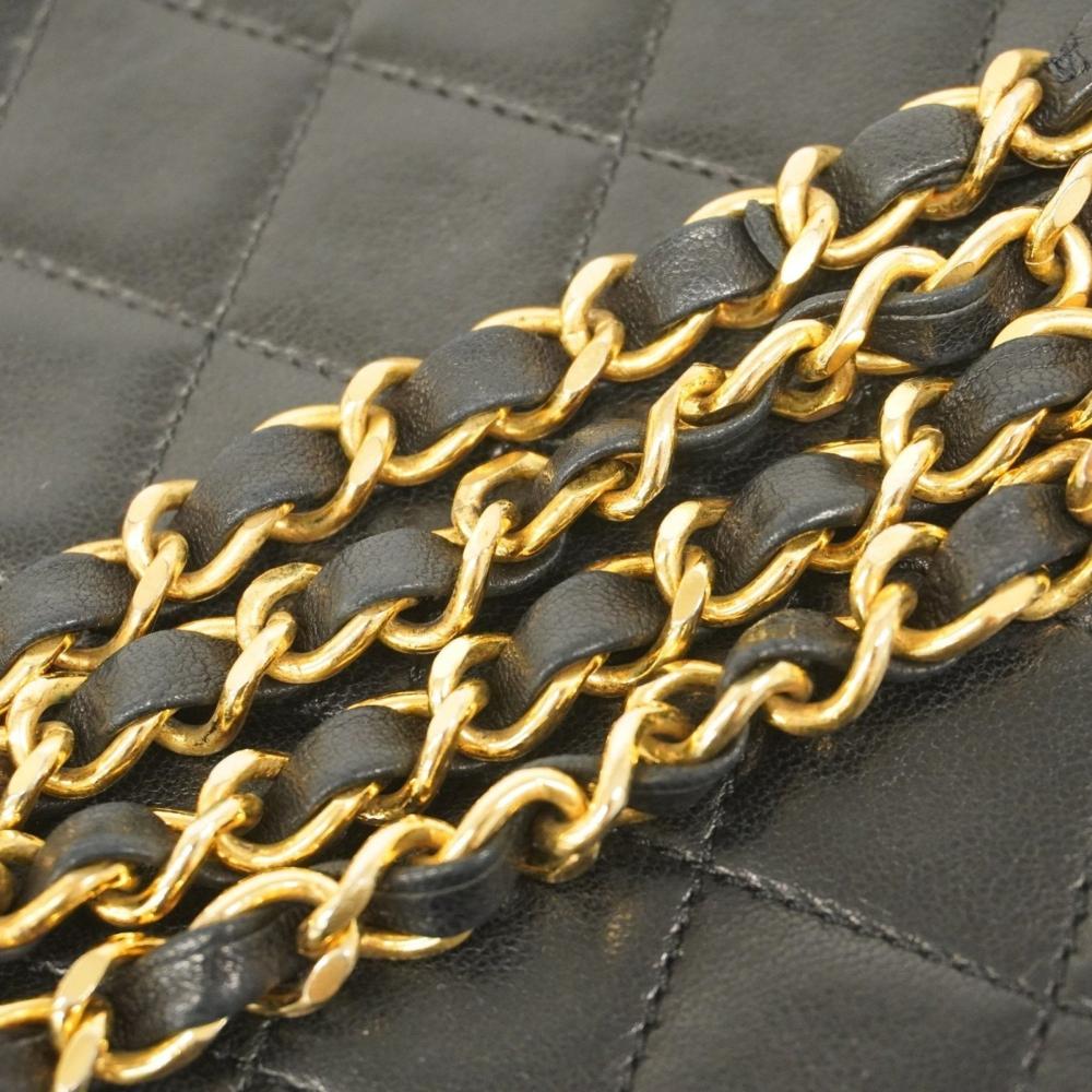 Black Leather Chanel Shoulder Bag