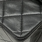 Black Leather Chanel Flap Bag