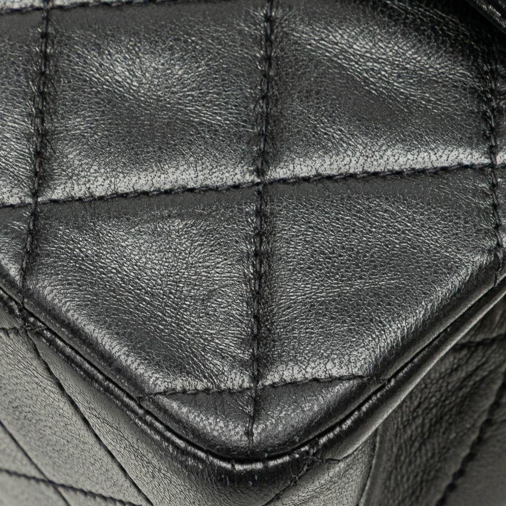 Black Leather Chanel Flap Bag