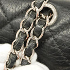 Black Leather Chanel Shoulder Bag
