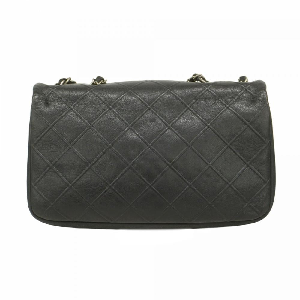 Black Leather Chanel Shoulder Bag