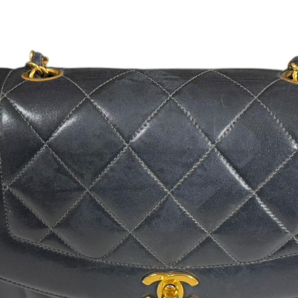 Black Leather Chanel Shoulder Bag