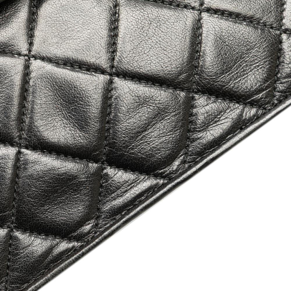 Black Leather Chanel Flap Bag
