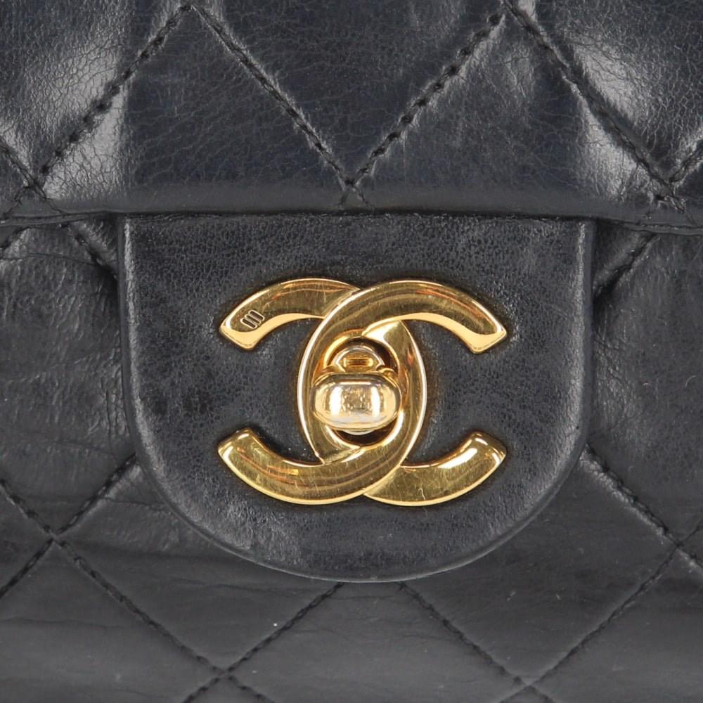 Black Leather Chanel Crossbody Bag