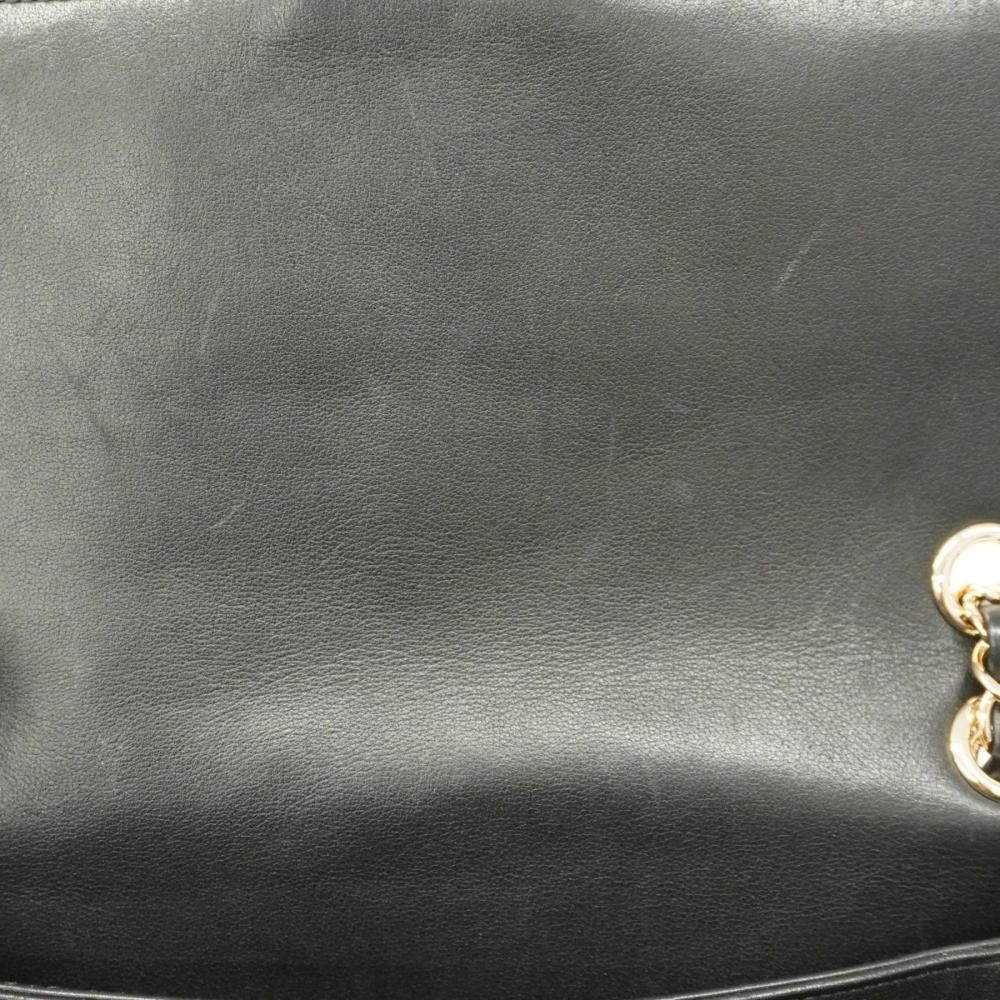 Black Leather Chanel Shoulder Bag