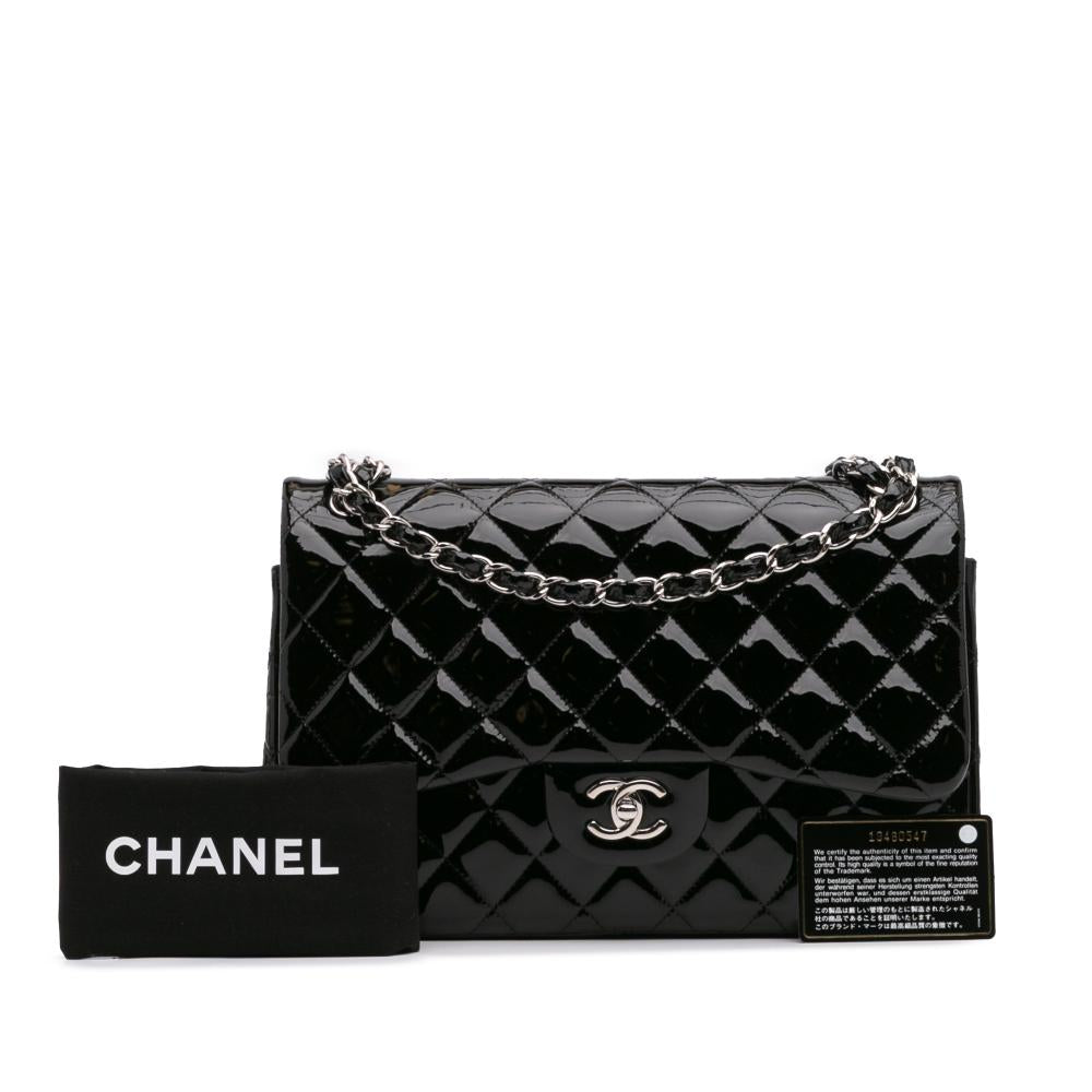 Black Leather Chanel Flap Bag