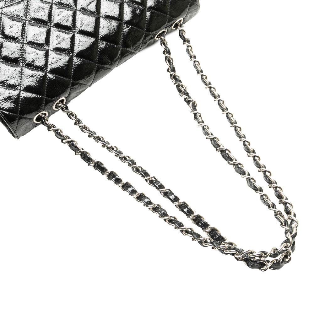 Black Leather Chanel Flap Bag