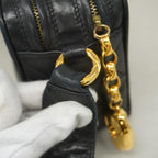 Black Leather Chanel Shoulder Bag