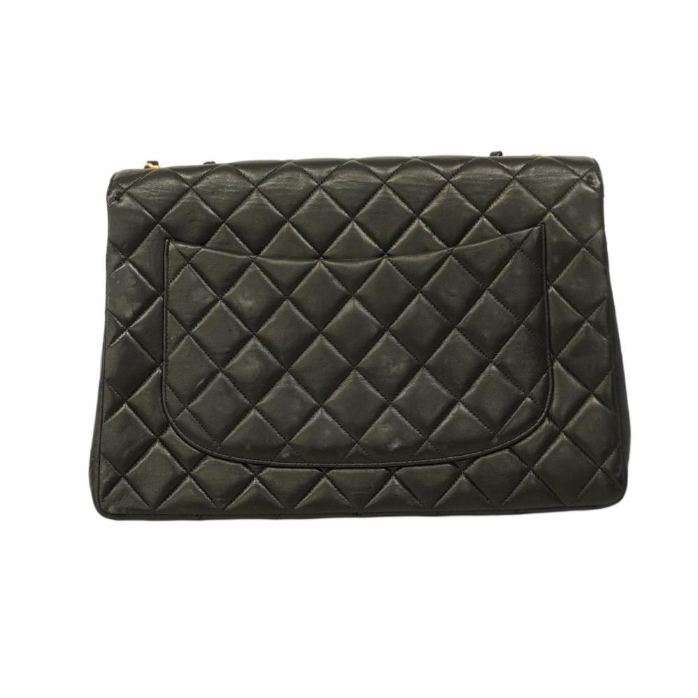 Black Leather Chanel Shoulder Bag