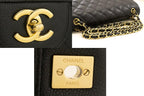 Black Leather Chanel Shoulder Bag