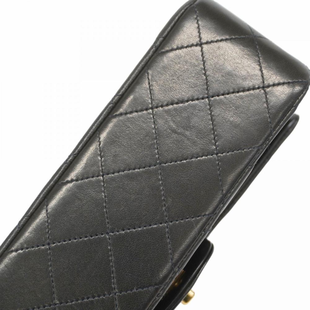 Black Leather Chanel Flap Bag