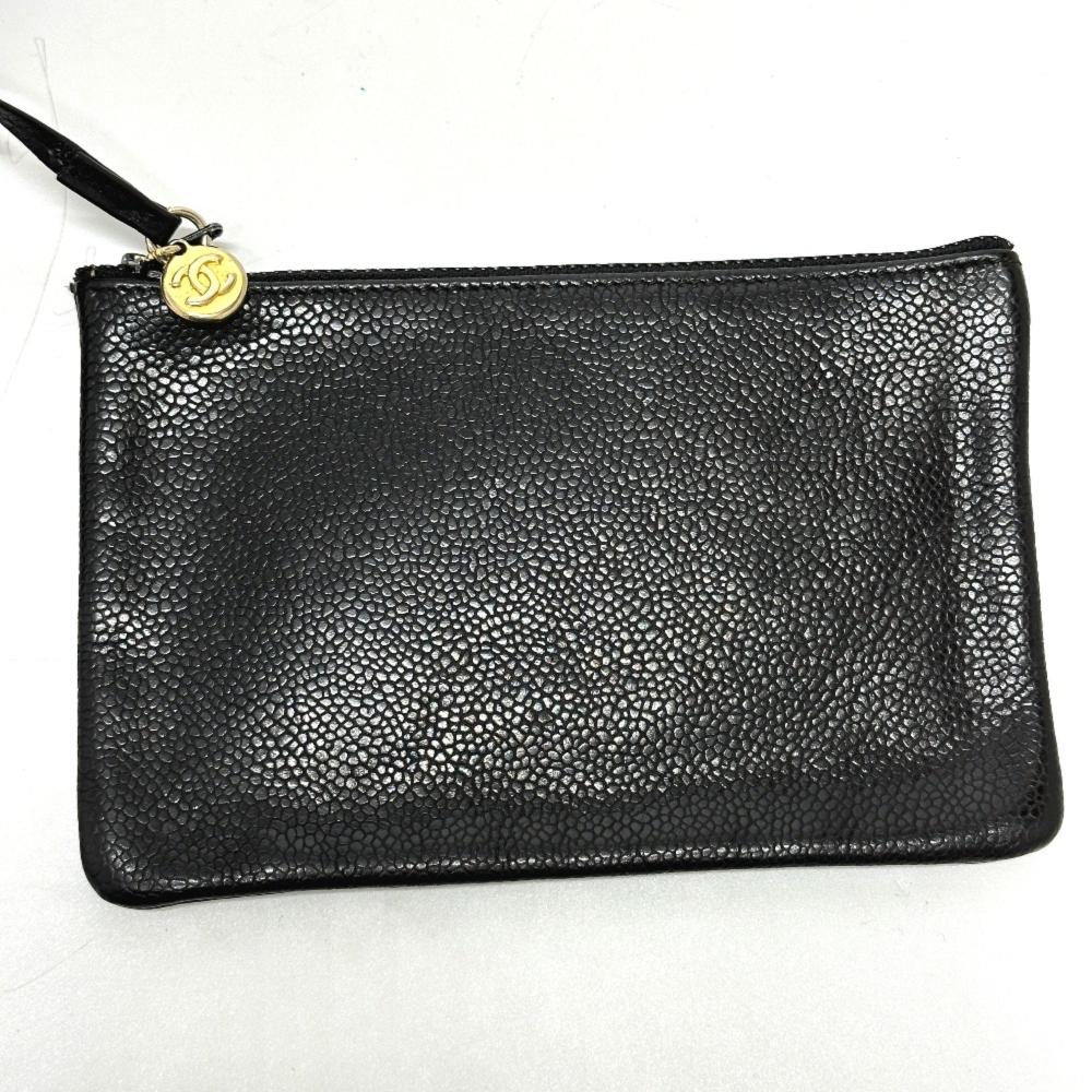 Black Leather Chanel Shoulder Bag