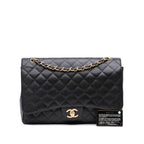 Black Leather Chanel Flap Bag
