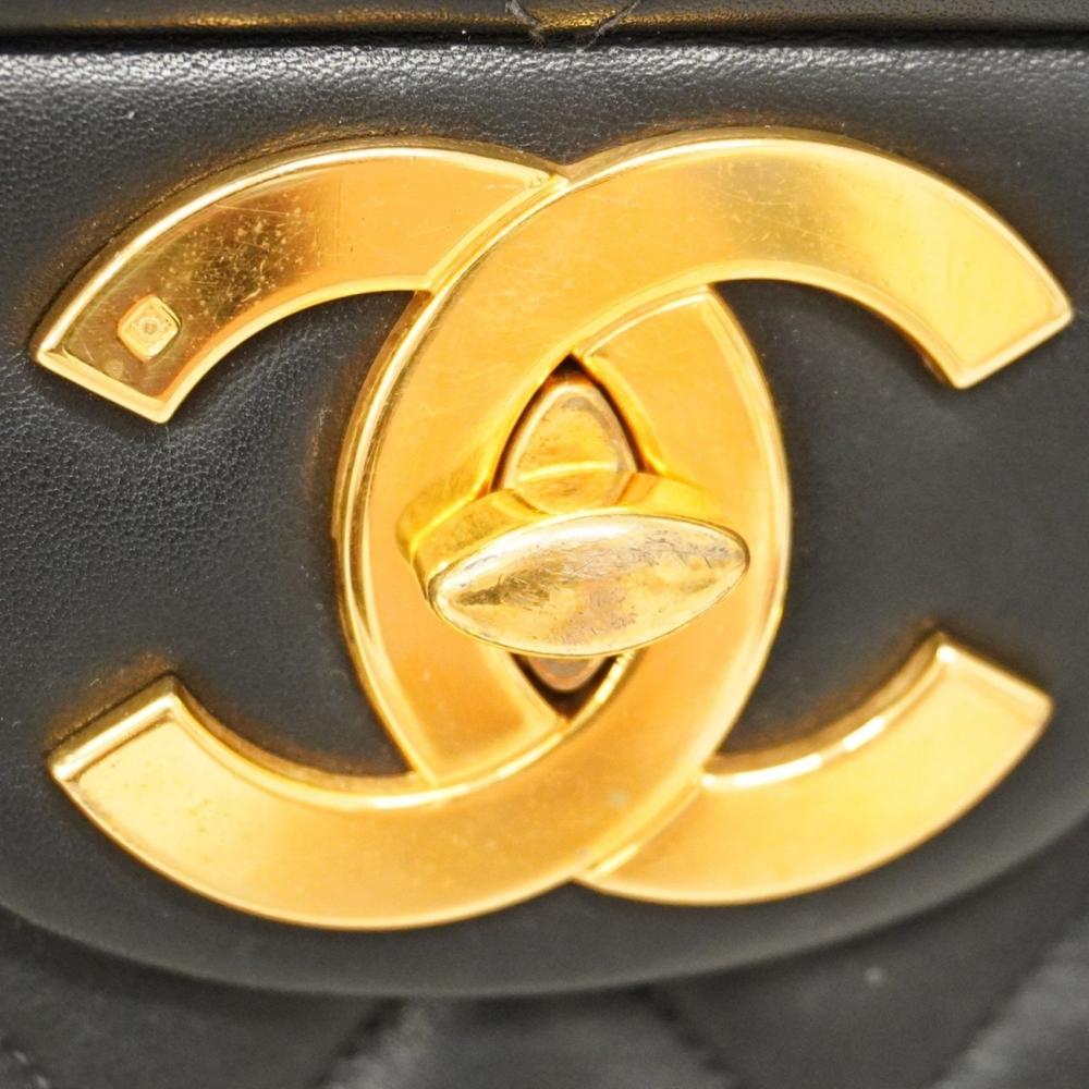 Black Leather Chanel Shoulder Bag