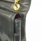 Black Leather Chanel Flap Bag