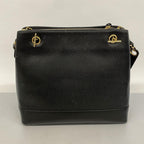 Black Leather Chanel Shoulder Bag
