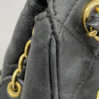 Black Leather Chanel Shoulder Bag