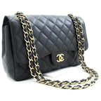 Black Leather Chanel Flap Bag