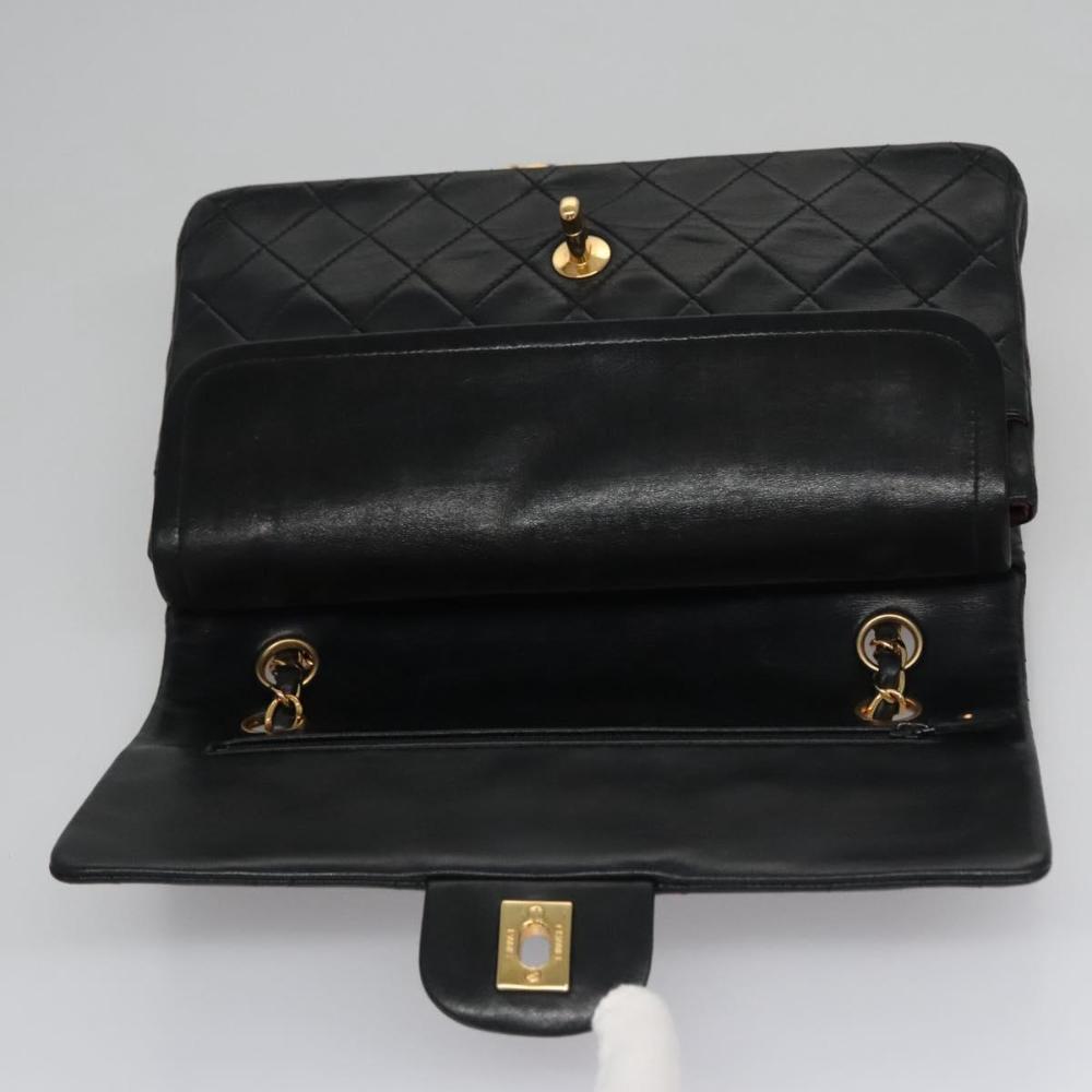 Black Leather Chanel Flap Bag