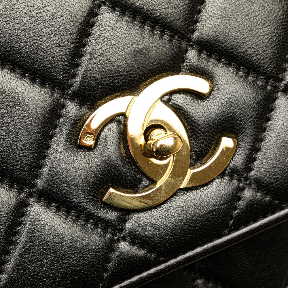 Black Leather Chanel Flap Bag