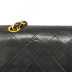 Black Leather Chanel Flap Bag
