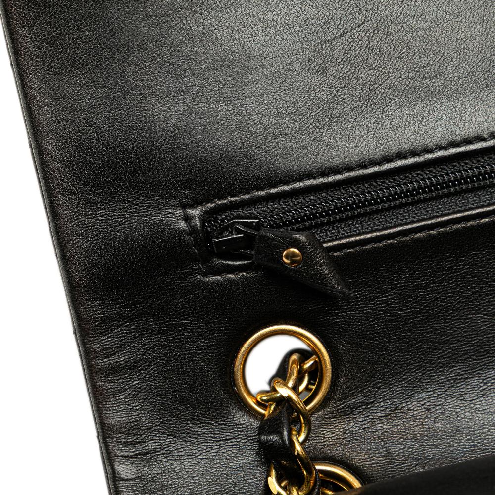 Black Leather Chanel Flap Bag