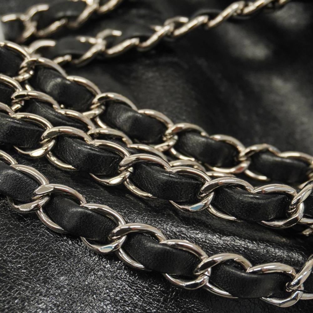 Black Leather Chanel Shoulder Bag