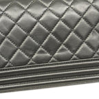 Black Leather Chanel Shoulder Bag