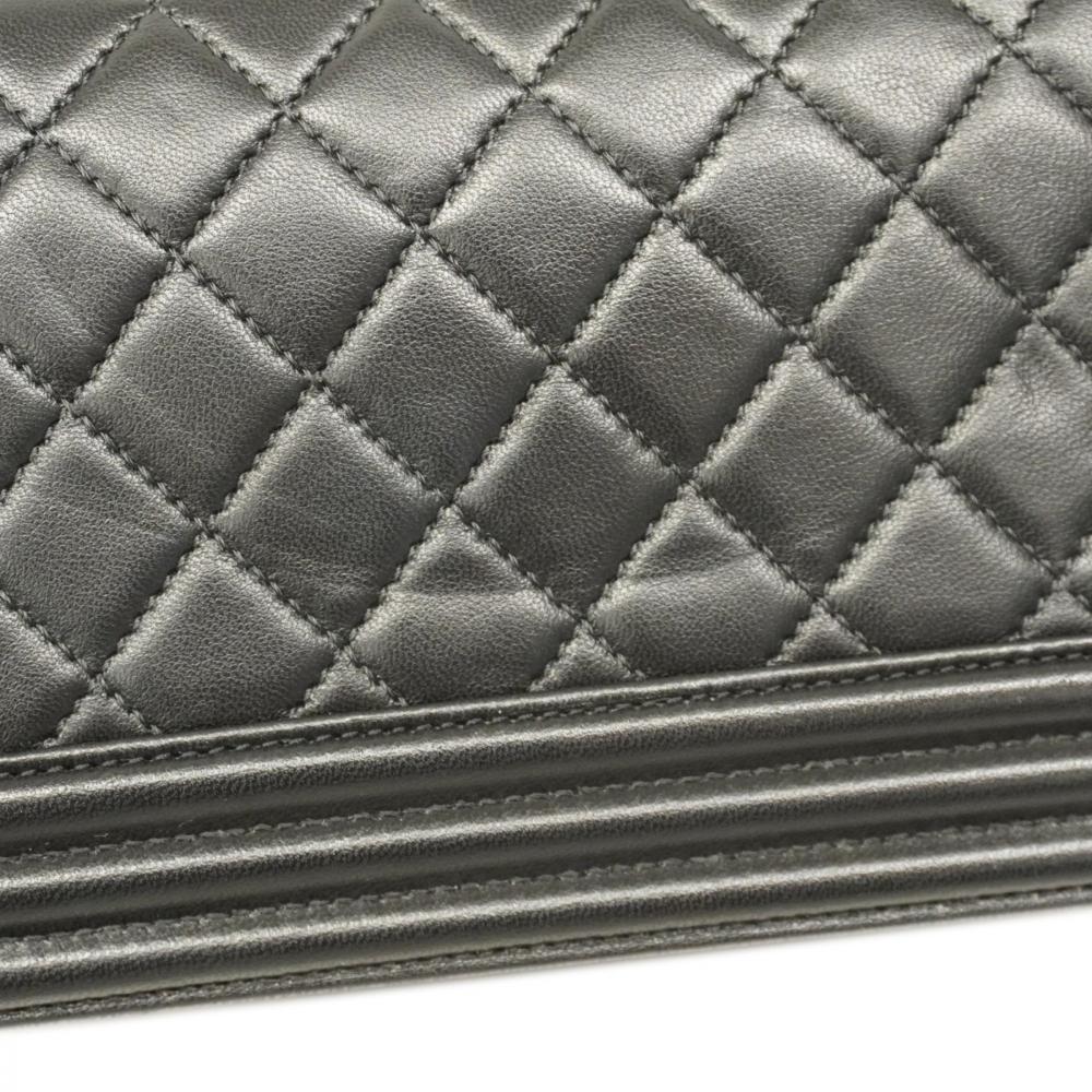Black Leather Chanel Shoulder Bag
