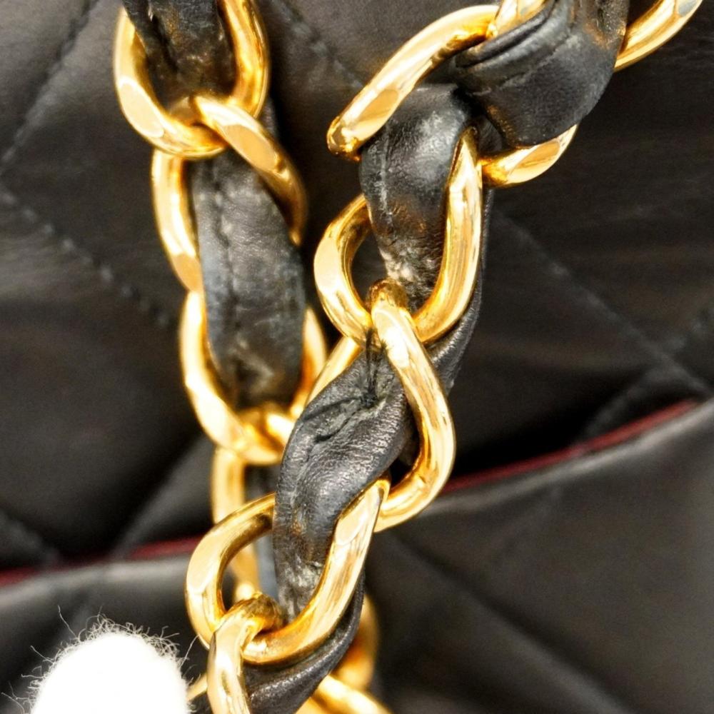 Black Leather Chanel Shoulder Bag