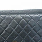 Black Leather Chanel Shoulder Bag