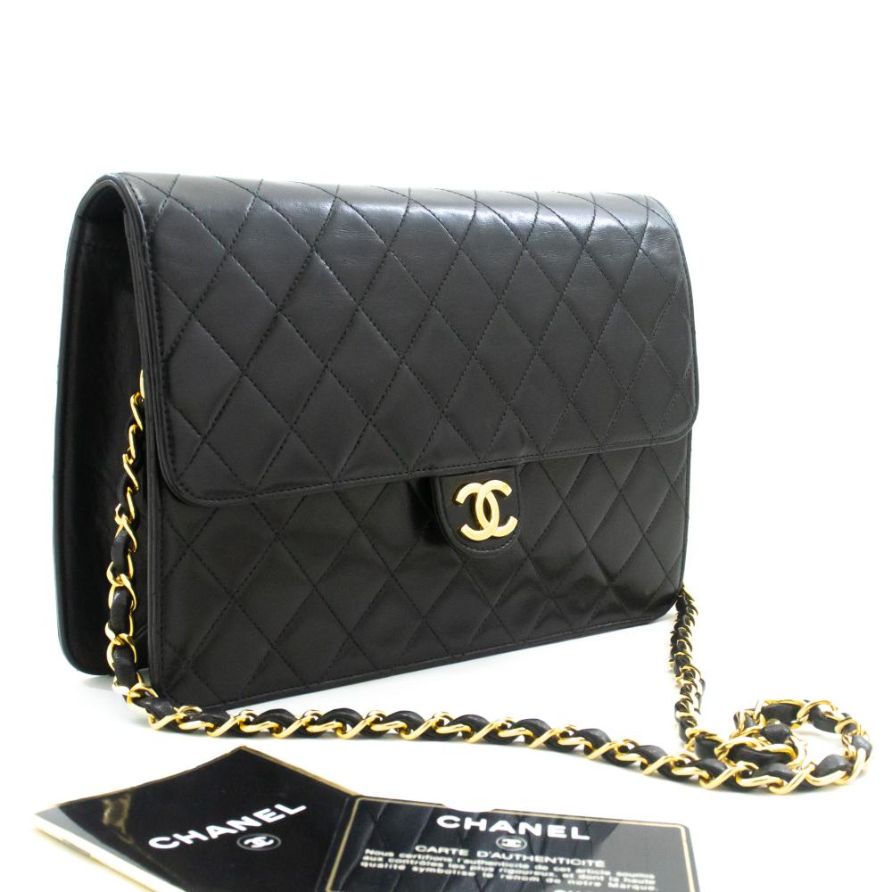 Black Leather Chanel Crossbody Bag