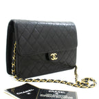 Black Leather Chanel Crossbody Bag