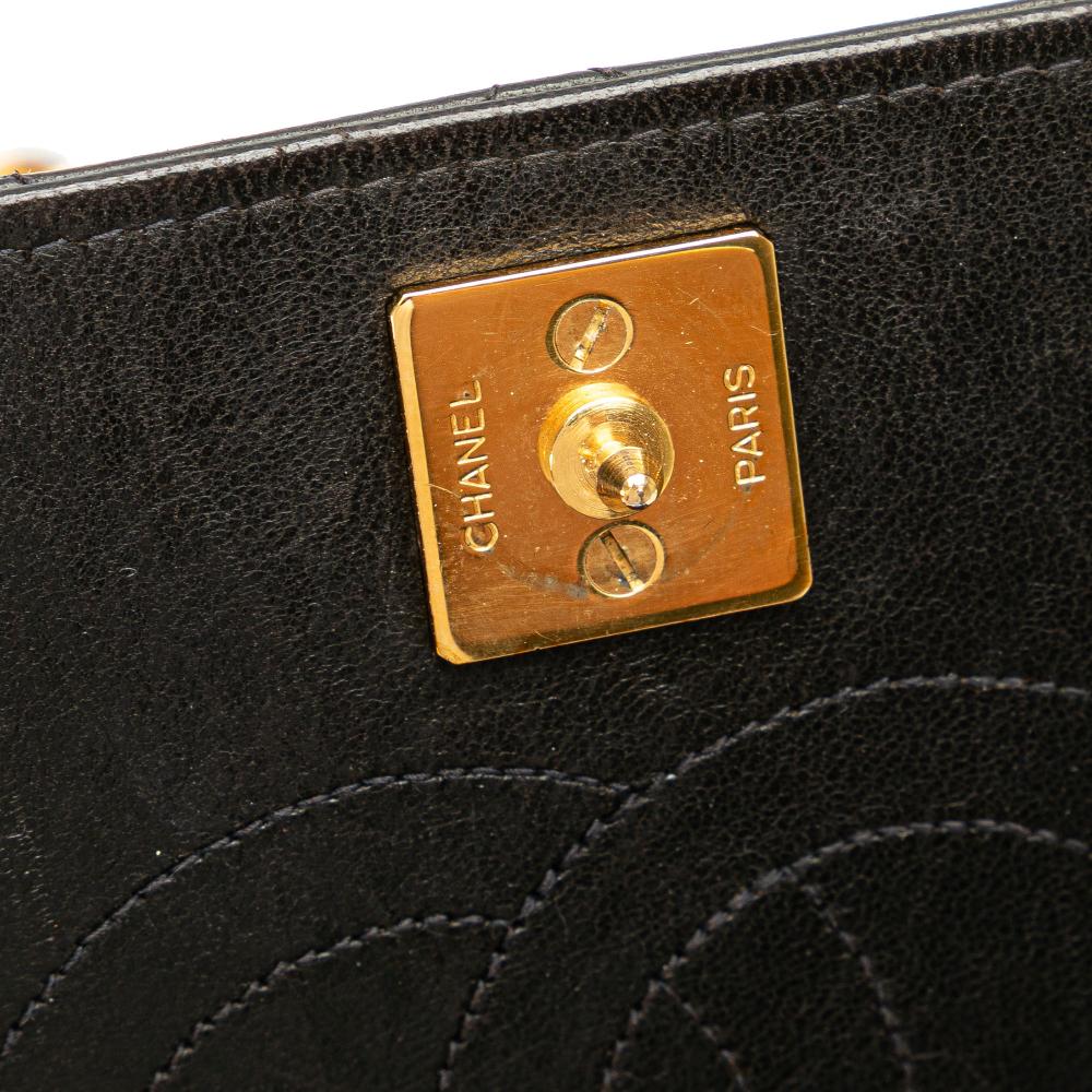 Black Leather Chanel Flap Bag