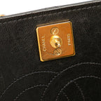 Black Leather Chanel Flap Bag