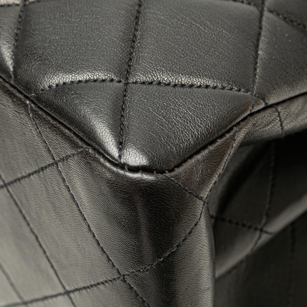 Black Leather Chanel Flap Bag