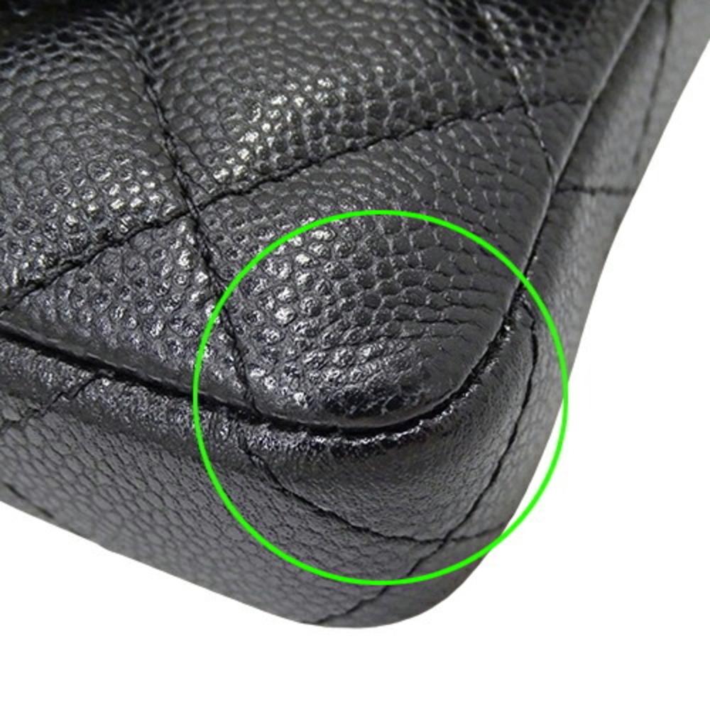 Black Leather Chanel Shoulder Bag