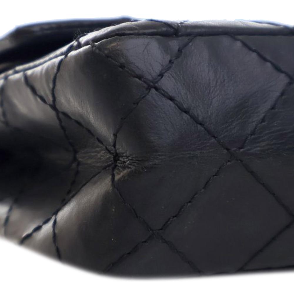 Black Leather Chanel Flap Bag