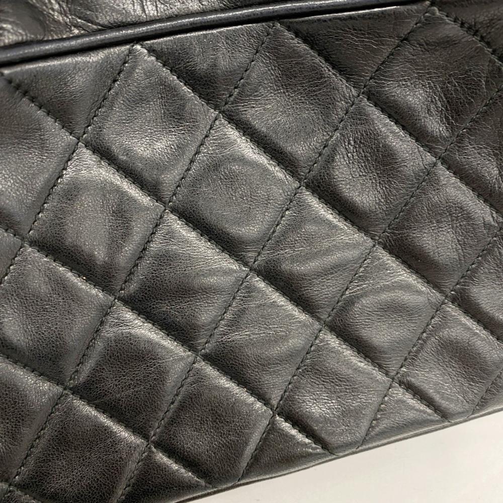 Black Leather Chanel Shoulder Bag
