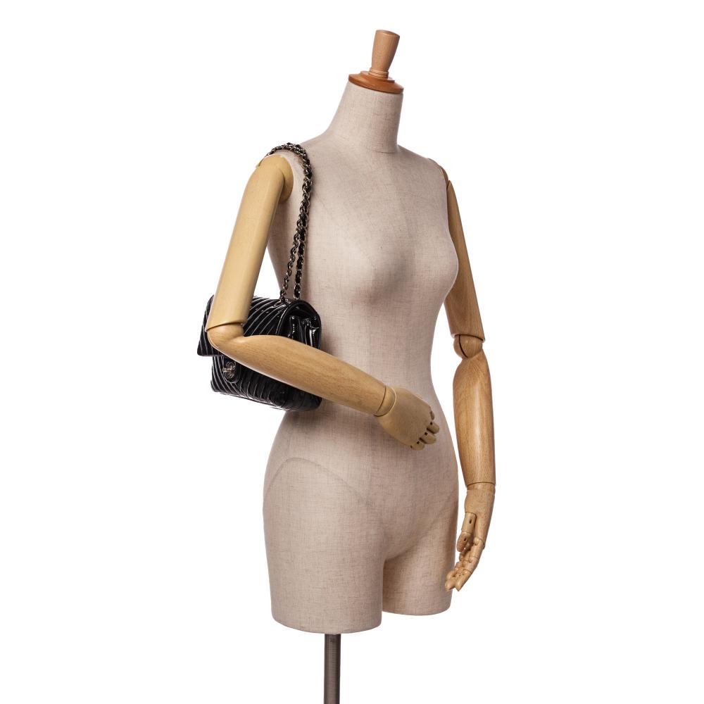 Black Leather Chanel Flap Bag