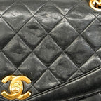 Black Leather Chanel Shoulder Bag